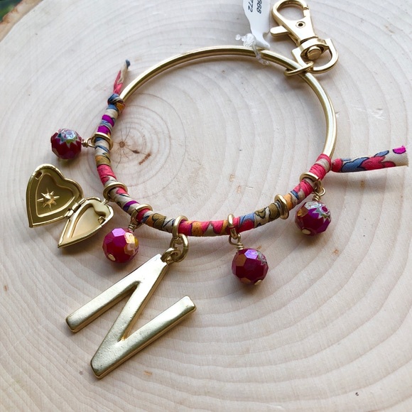 NWT Anthropologie Charm Monogram Keychain N - Picture 8 of 9